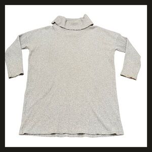 GAP Women’s Long Sleeve Ribbed Cowl Neck Mini Sweater Dress Heather Gray Size M